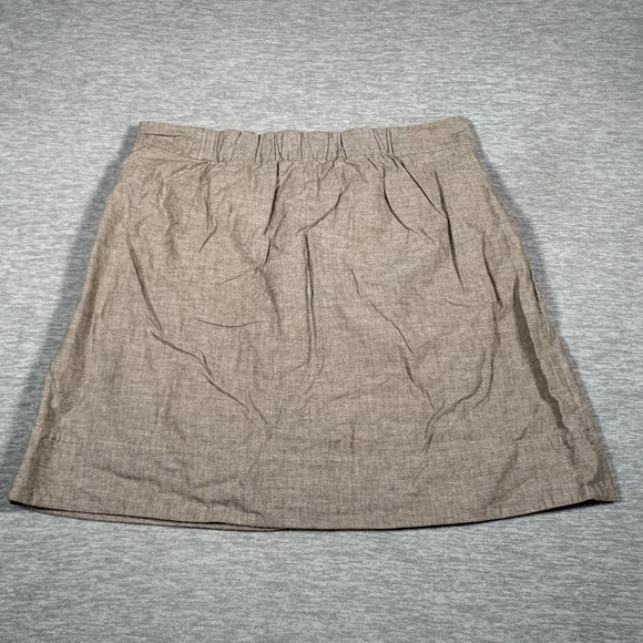 Eileen Fisher Skirt Womens Large Brown Drawstring Cotton A Line Casual‎ Pockets - Picture 8 of 10